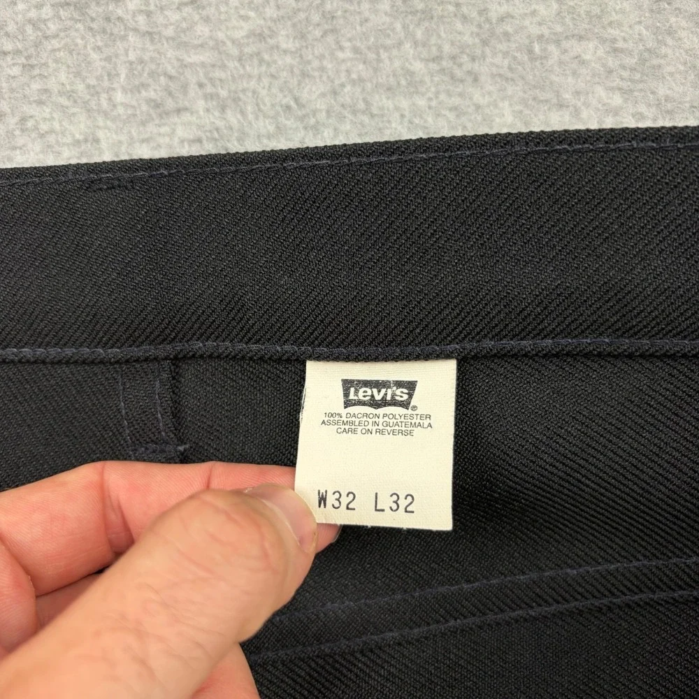 Vintage Levi's Pants Mens 32x32 Black 517 Bootcut Poly Sta Prest Saddleman 90s